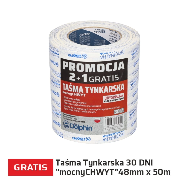 TAŚMA XL TYNKARSKA BIAŁA 48mm/50m ZESTAW 2+1